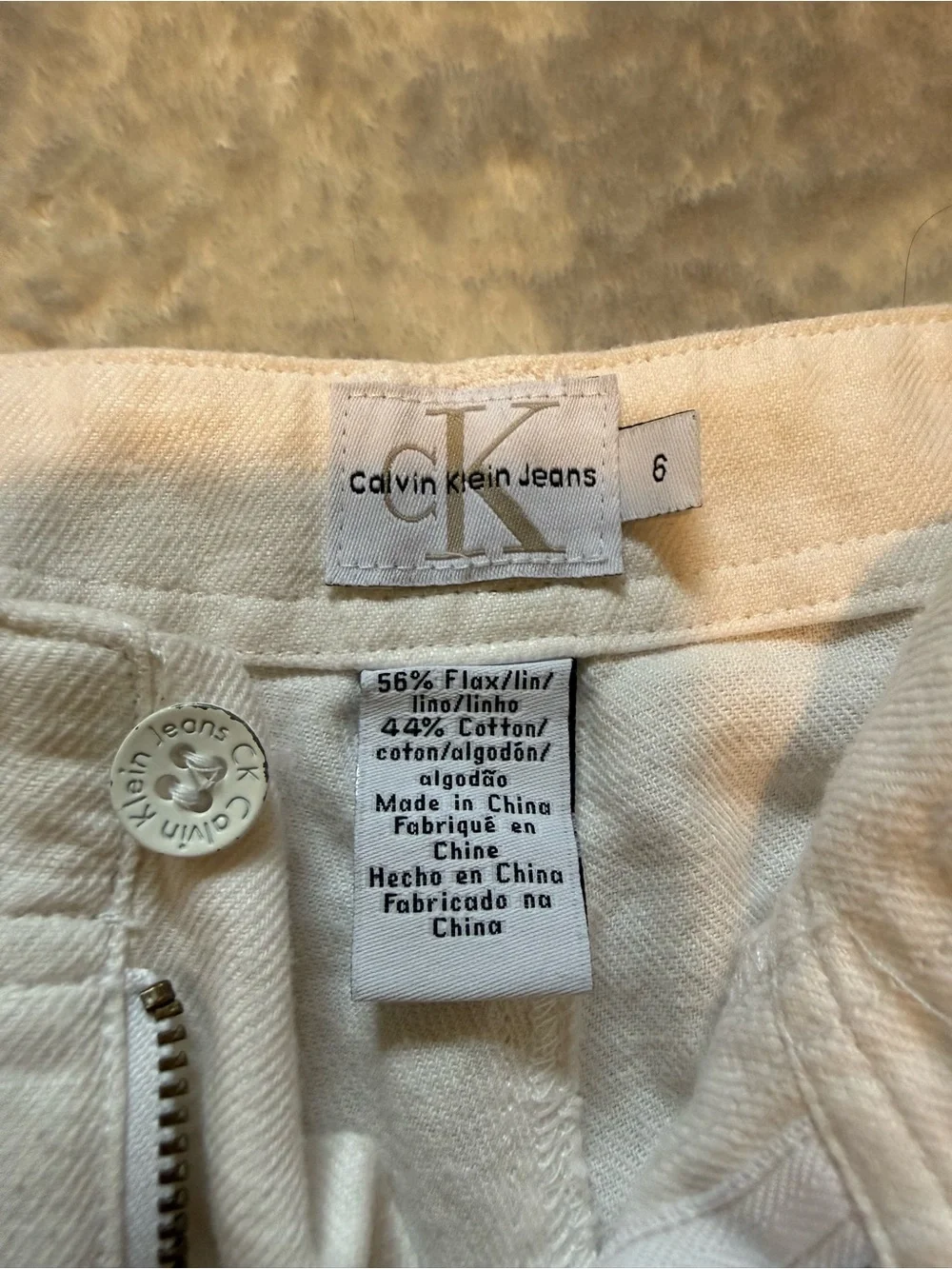 CALVIN KLEIN Woman’s Light Beige Casual Pants - Classic Straight Fit SIZE 6